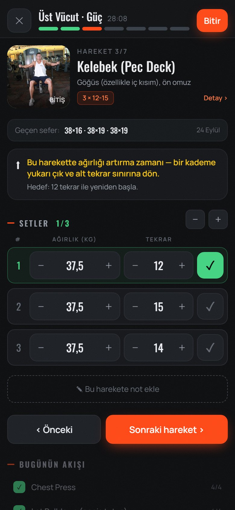Demir — antrenman